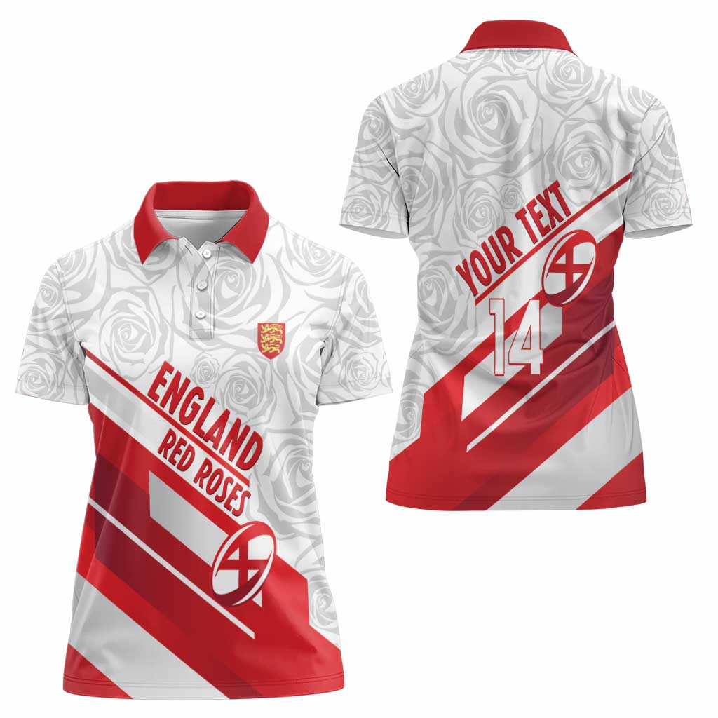 England Rugby Custom Women Polo Shirt 2025 Come On Red Roses - Wonder Print Shop