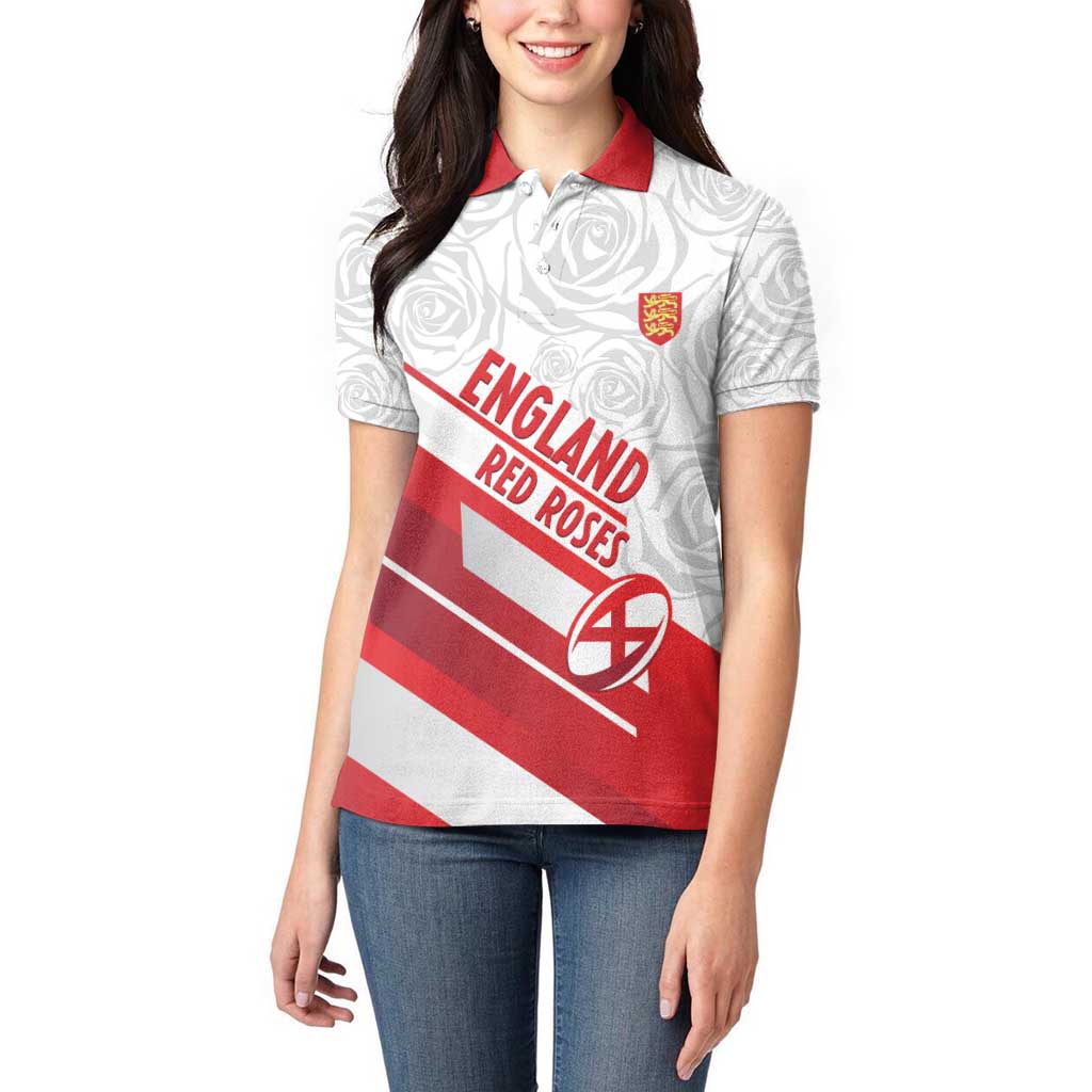 England Rugby Custom Women Polo Shirt 2025 Come On Red Roses - Wonder Print Shop