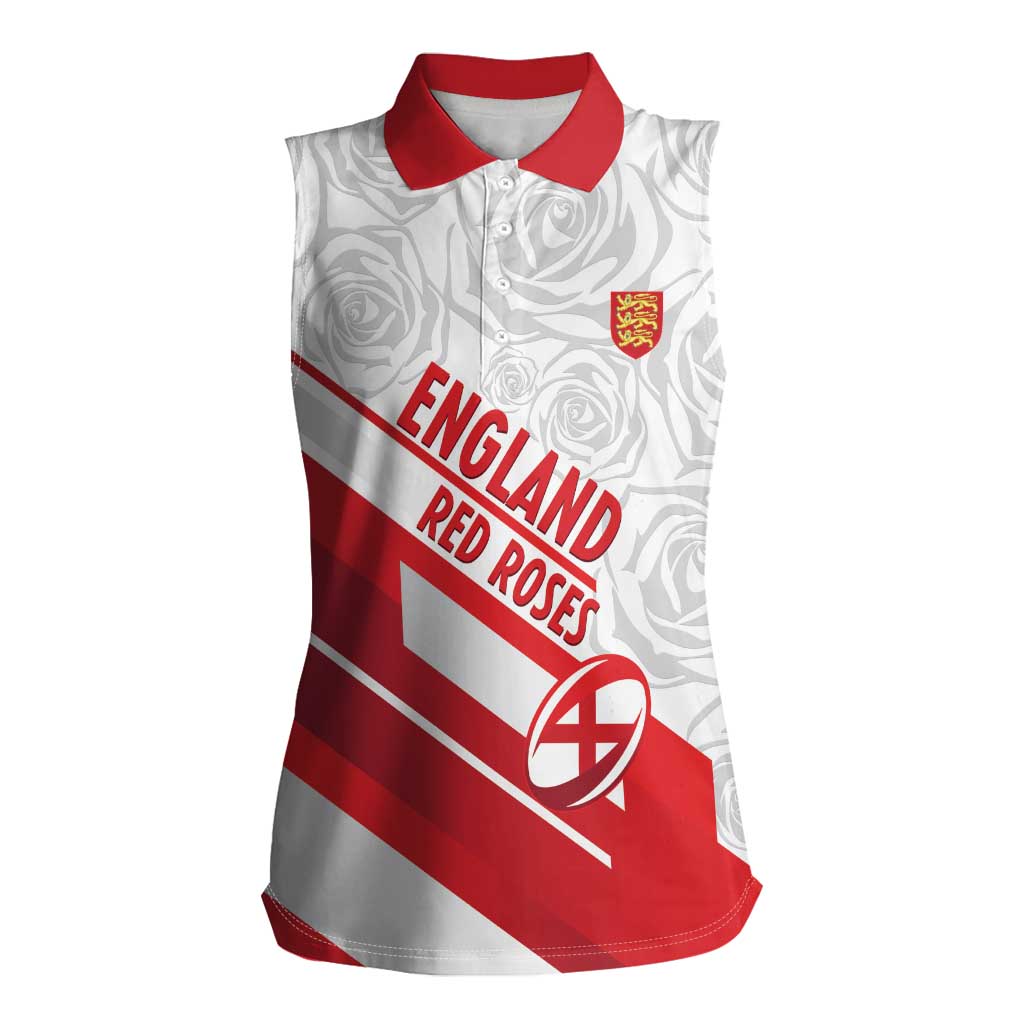 England Rugby Custom Women Sleeveless Polo Shirt 2025 Come On Red Roses - Wonder Print Shop