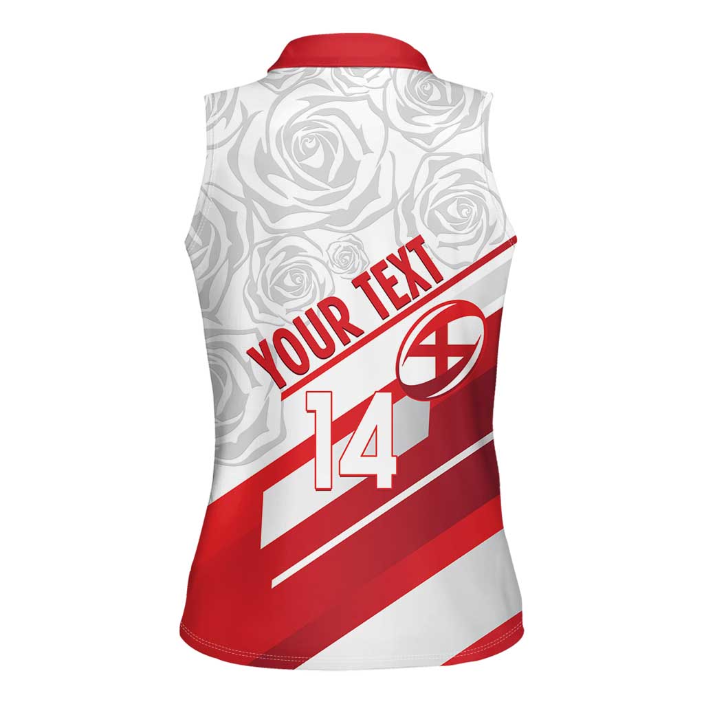 England Rugby Custom Women Sleeveless Polo Shirt 2025 Come On Red Roses - Wonder Print Shop