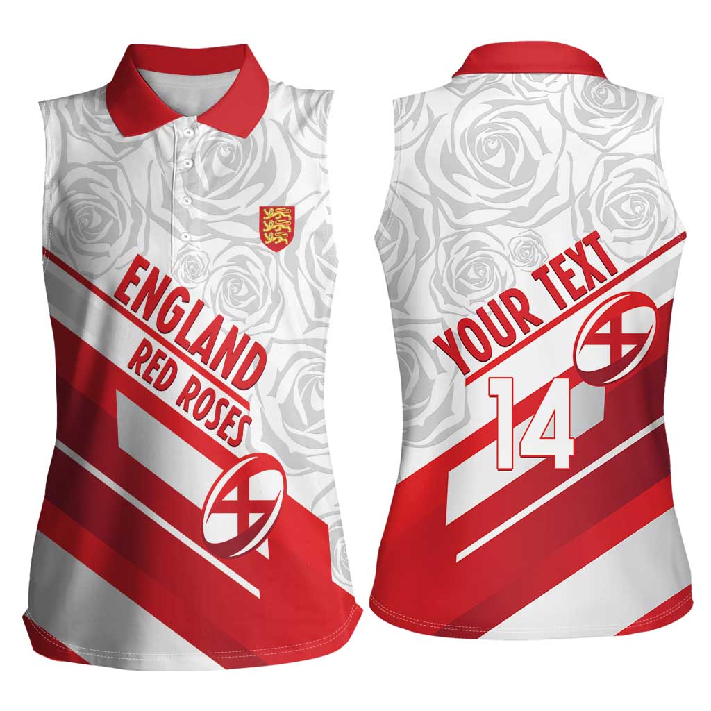 England Rugby Custom Women Sleeveless Polo Shirt 2025 Come On Red Roses - Wonder Print Shop