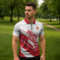 England Rugby Custom Zipper Polo Shirt 2025 Come On Red Roses - Wonder Print Shop