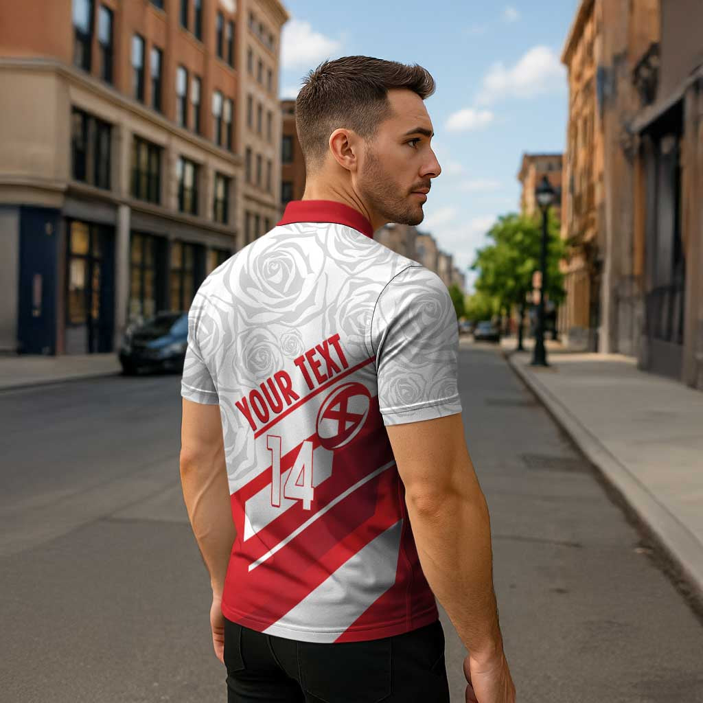 England Rugby Custom Zipper Polo Shirt 2025 Come On Red Roses - Wonder Print Shop