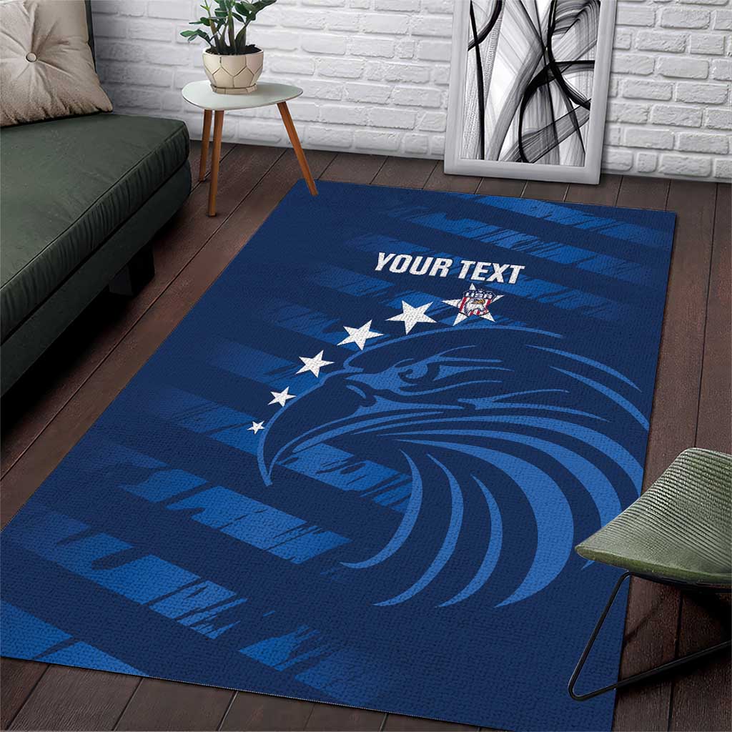 United States Rugby Custom Area Rug USA Eagle Go Champions - Wonder Print Shop