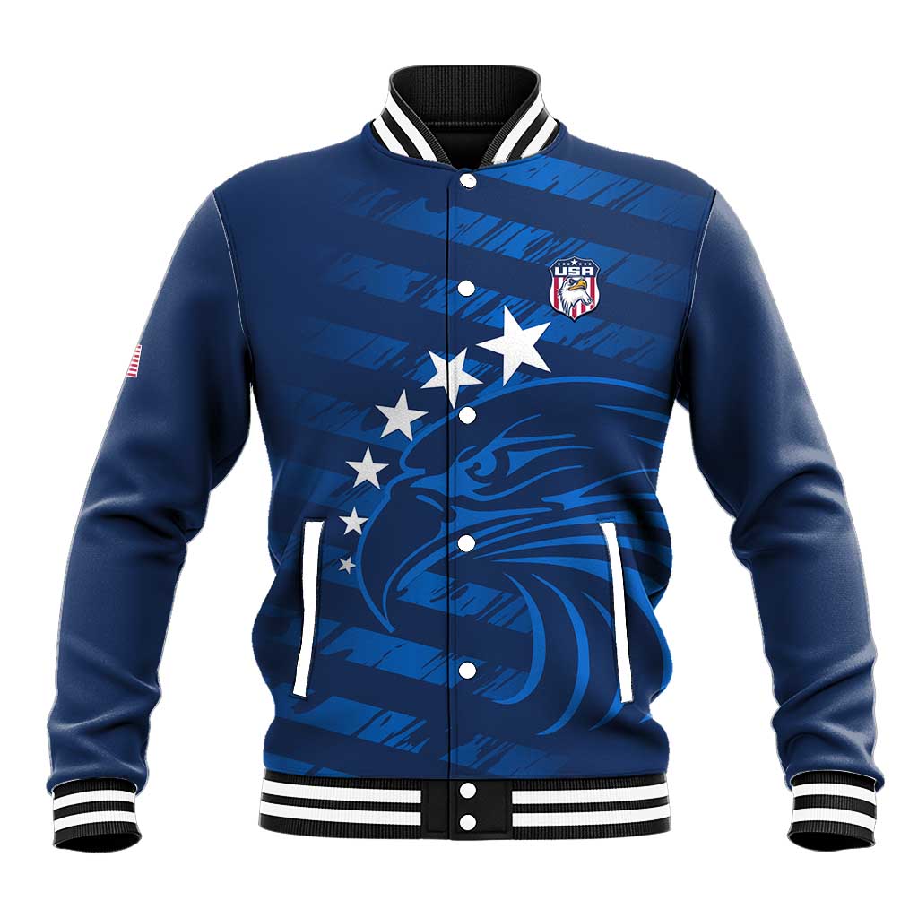 United States Rugby Custom Baseball Jacket USA Eagle Go Champions - Wonder Print Shop