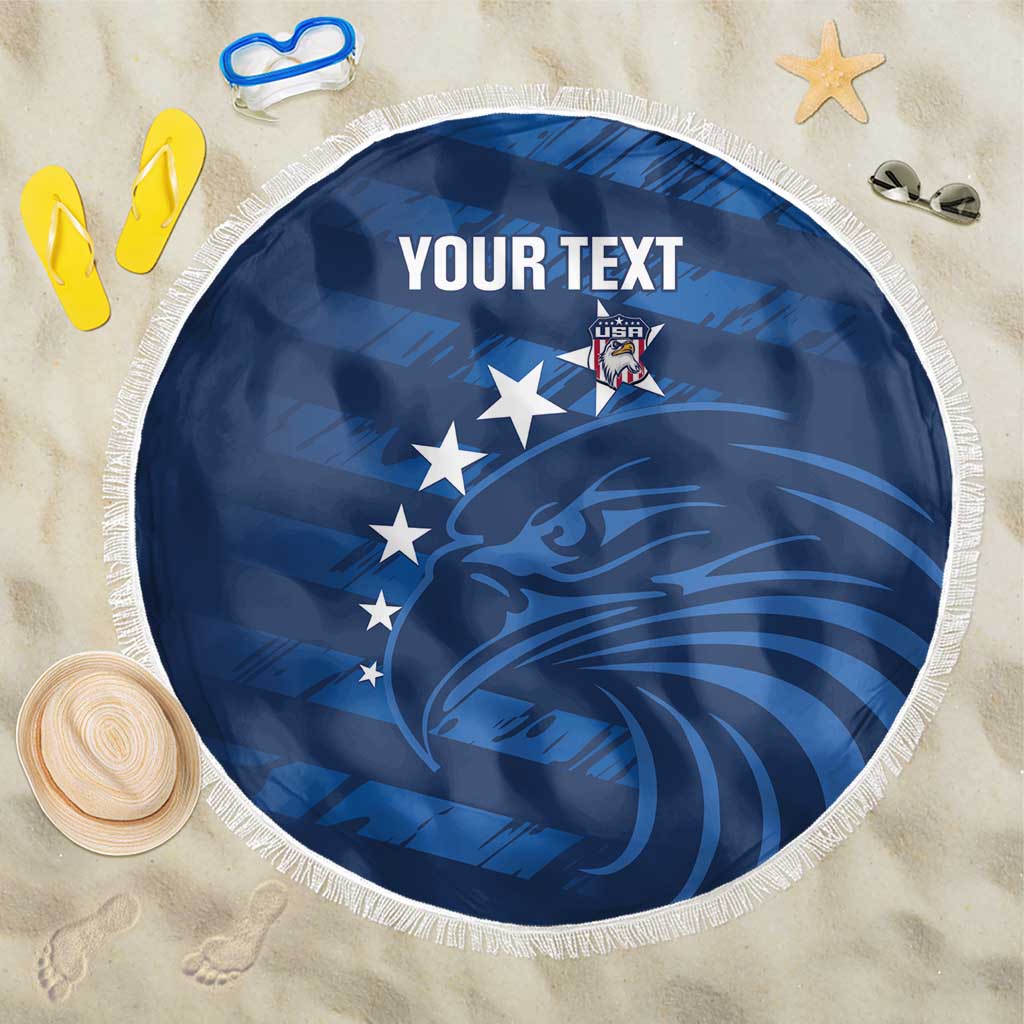 United States Rugby Custom Beach Blanket USA Eagle Go Champions - Wonder Print Shop