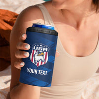 United States Rugby Custom 4 in 1 Can Cooler Tumbler USA Eagle Go Champions - Wonder Print Shop