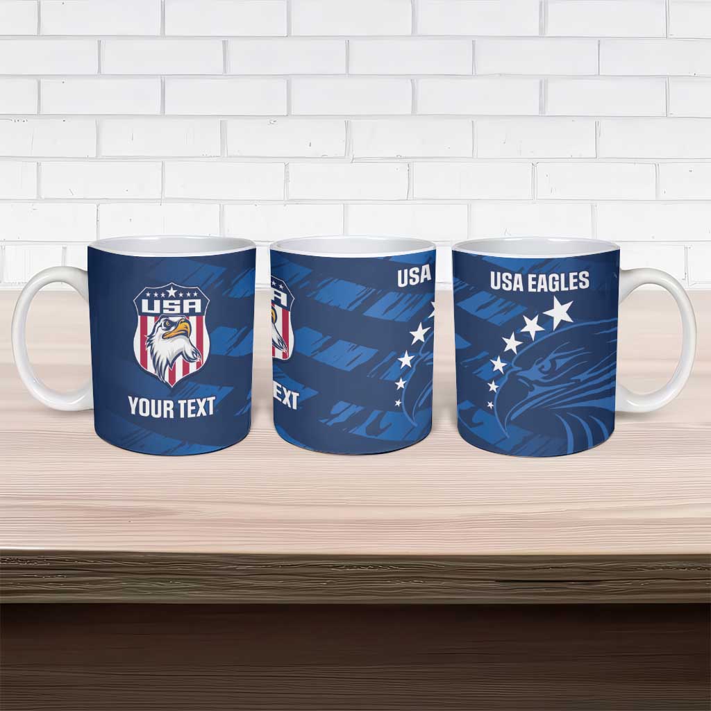 United States Rugby Custom Ceramic Mug USA Eagle Go Champions - Wonder Print Shop