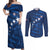 United States Rugby Custom Couples Matching Off Shoulder Maxi Dress and Long Sleeve Button Shirt USA Eagle Go Champions - Wonder Print Shop