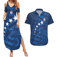United States Rugby Custom Couples Matching Summer Maxi Dress and Hawaiian Shirt USA Eagle Go Champions - Wonder Print Shop