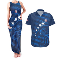 United States Rugby Custom Couples Matching Tank Maxi Dress and Hawaiian Shirt USA Eagle Go Champions - Wonder Print Shop