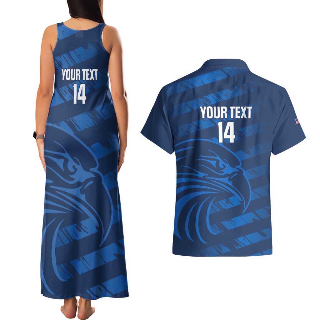 United States Rugby Custom Couples Matching Tank Maxi Dress and Hawaiian Shirt USA Eagle Go Champions - Wonder Print Shop