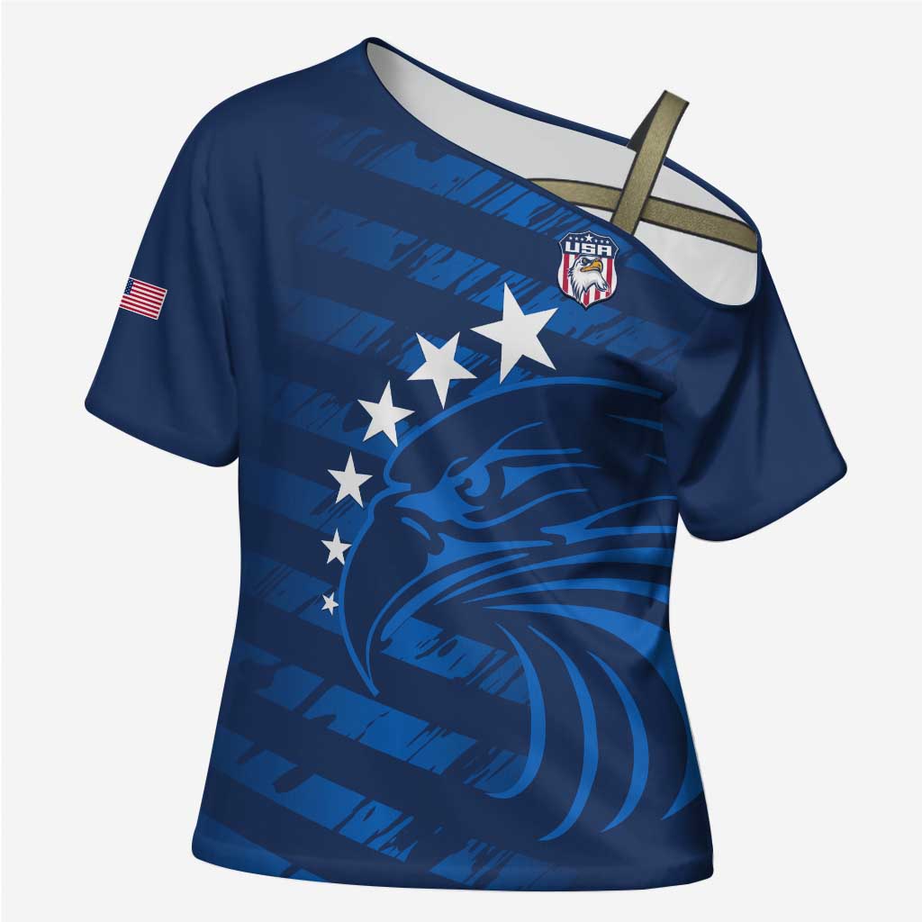 United States Rugby Custom Cross Shoulder Shirt USA Eagle Go Champions - Wonder Print Shop