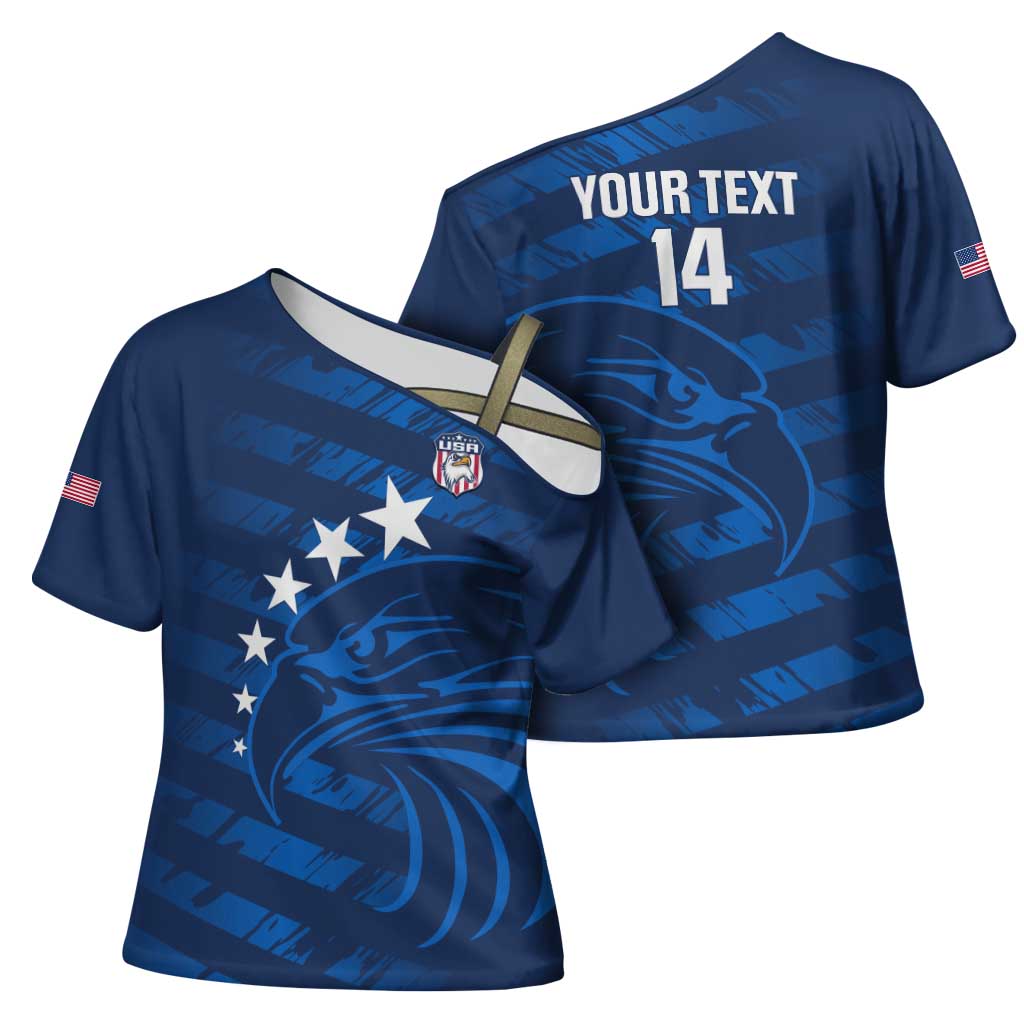 United States Rugby Custom Cross Shoulder Shirt USA Eagle Go Champions - Wonder Print Shop