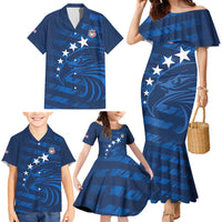 United States Rugby Custom Family Matching Mermaid Dress and Hawaiian Shirt USA Eagle Go Champions - Wonder Print Shop
