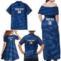 United States Rugby Custom Family Matching Off Shoulder Maxi Dress and Hawaiian Shirt USA Eagle Go Champions - Wonder Print Shop