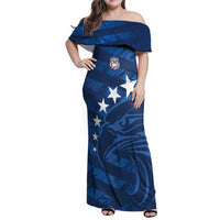United States Rugby Custom Family Matching Off Shoulder Maxi Dress and Hawaiian Shirt USA Eagle Go Champions - Wonder Print Shop