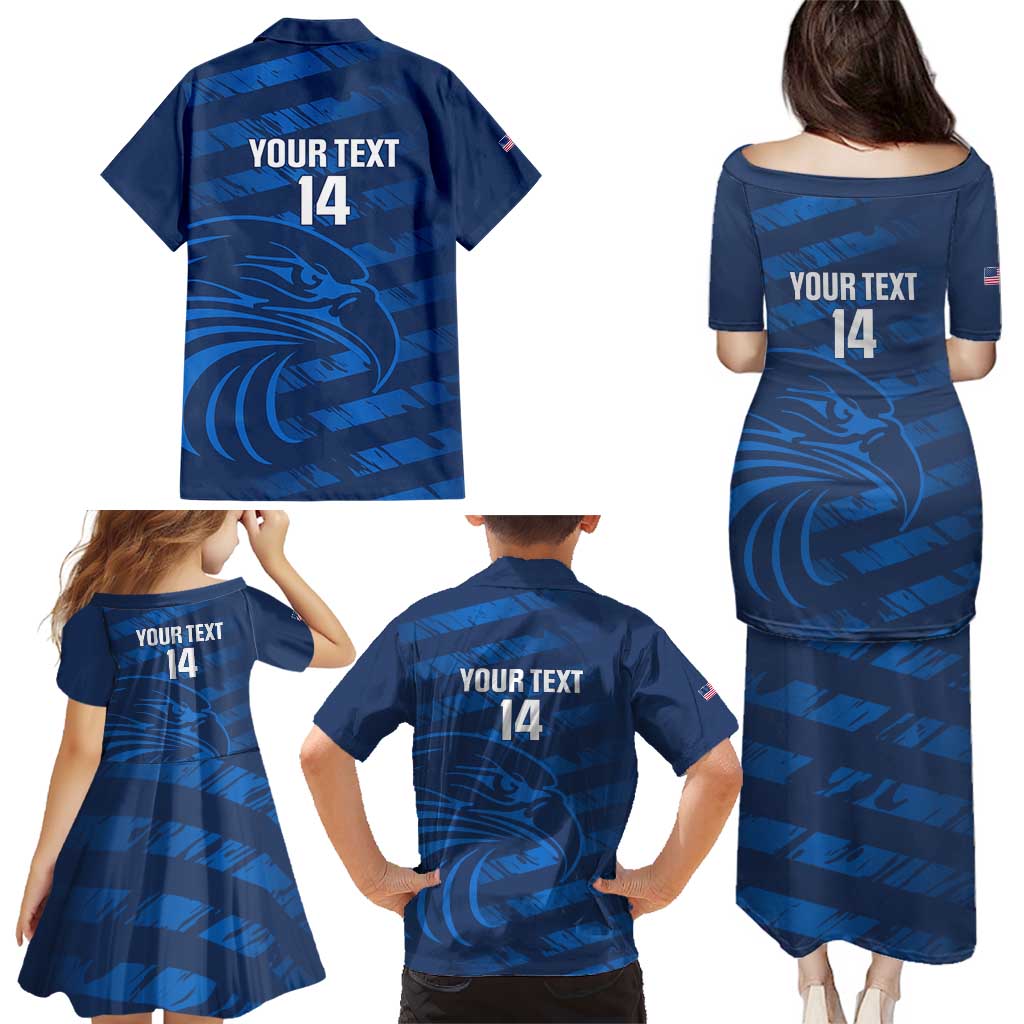 United States Rugby Custom Family Matching Puletasi and Hawaiian Shirt USA Eagle Go Champions - Wonder Print Shop