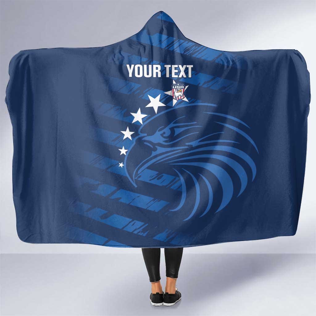 United States Rugby Custom Hooded Blanket USA Eagle Go Champions - Wonder Print Shop