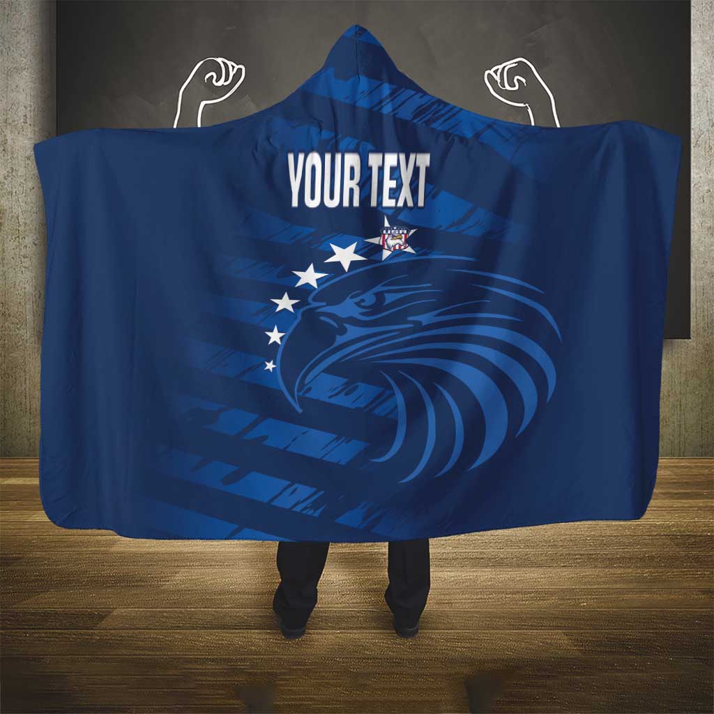 United States Rugby Custom Hooded Blanket USA Eagle Go Champions - Wonder Print Shop