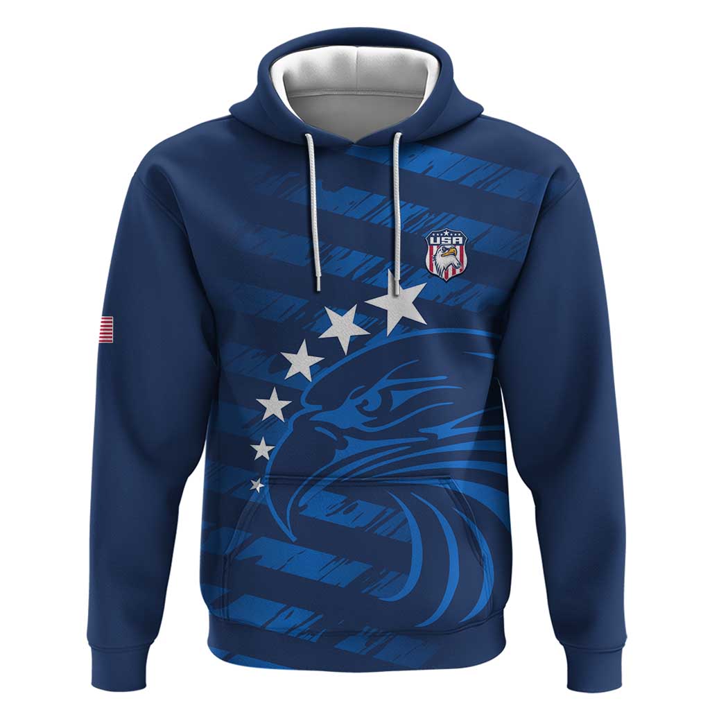 United States Rugby Custom Hoodie USA Eagle Go Champions - Wonder Print Shop