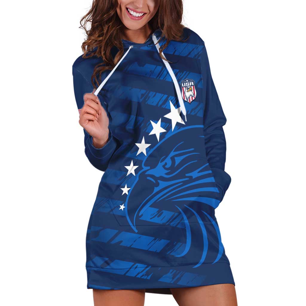 United States Rugby Custom Hoodie Dress USA Eagle Go Champions - Wonder Print Shop
