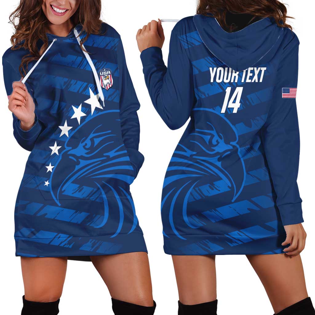 United States Rugby Custom Hoodie Dress USA Eagle Go Champions - Wonder Print Shop