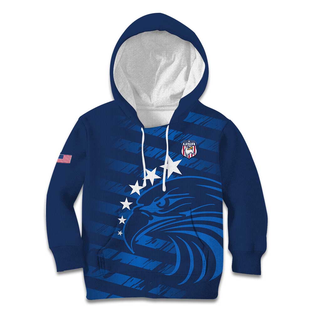 United States Rugby Custom Kid Hoodie USA Eagle Go Champions - Wonder Print Shop