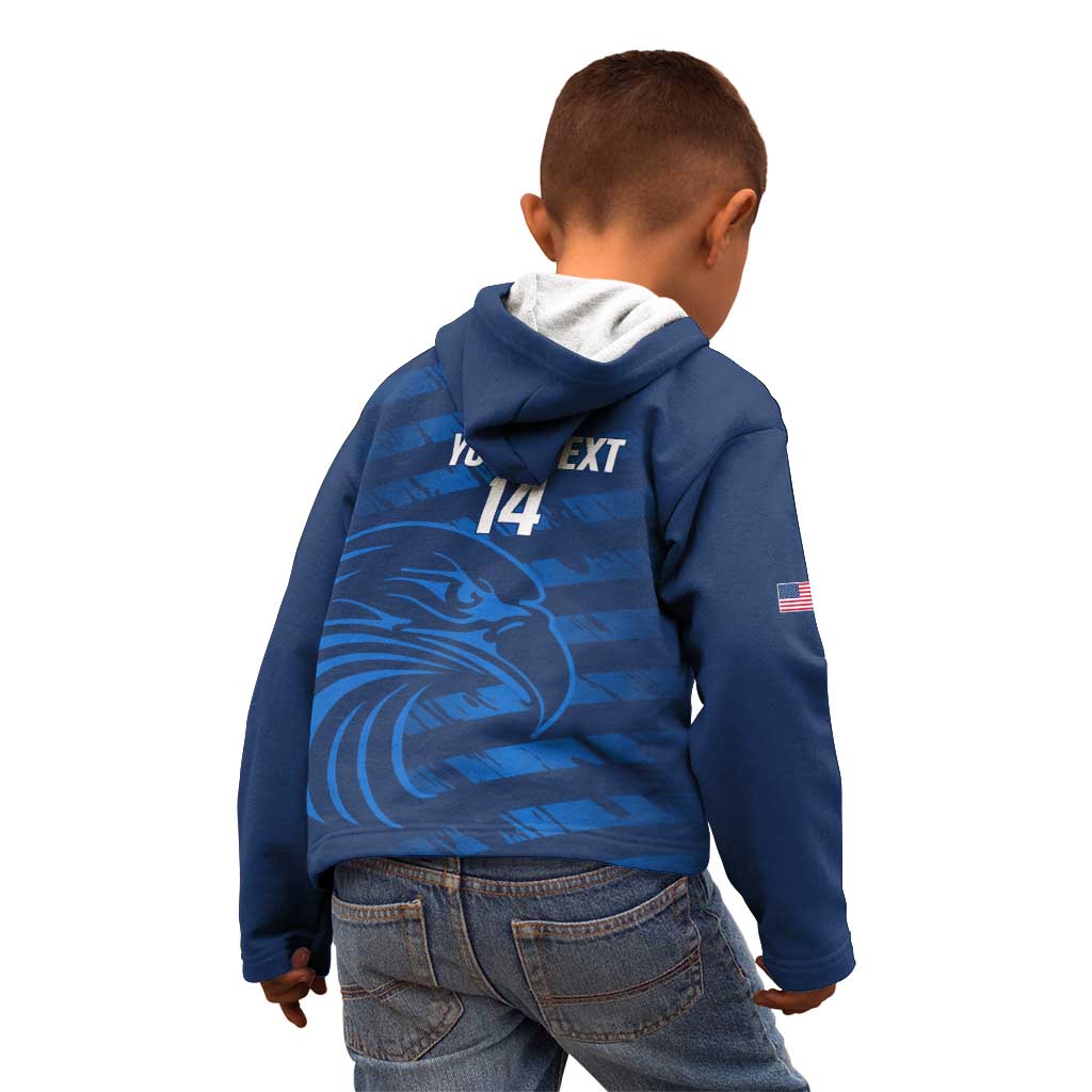 United States Rugby Custom Kid Hoodie USA Eagle Go Champions - Wonder Print Shop