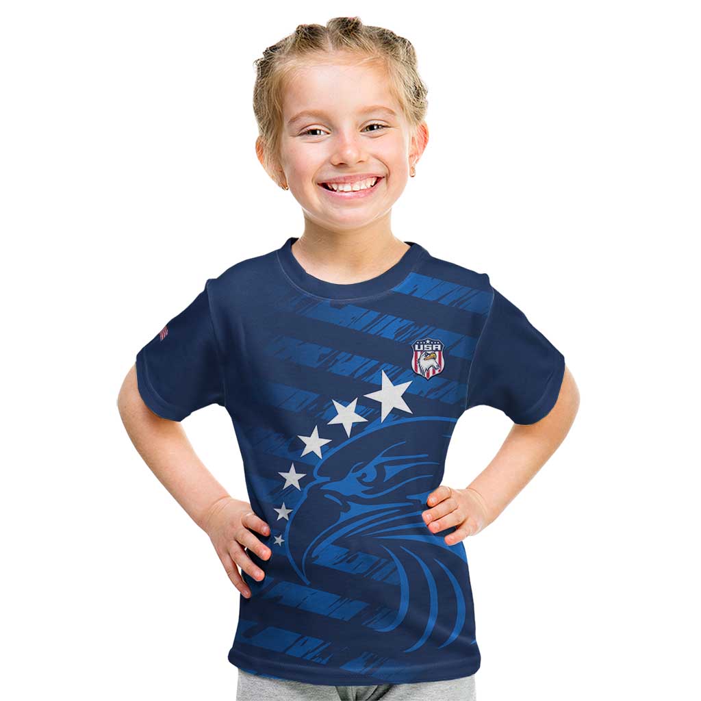 United States Rugby Custom Kid T Shirt USA Eagle Go Champions - Wonder Print Shop