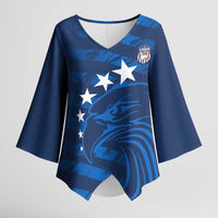 United States Rugby Custom Kimono Sleeve Blouse USA Eagle Go Champions - Wonder Print Shop