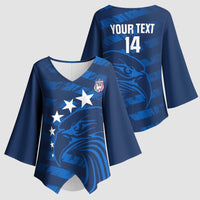 United States Rugby Custom Kimono Sleeve Blouse USA Eagle Go Champions - Wonder Print Shop