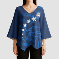 United States Rugby Custom Kimono Sleeve Blouse USA Eagle Go Champions - Wonder Print Shop