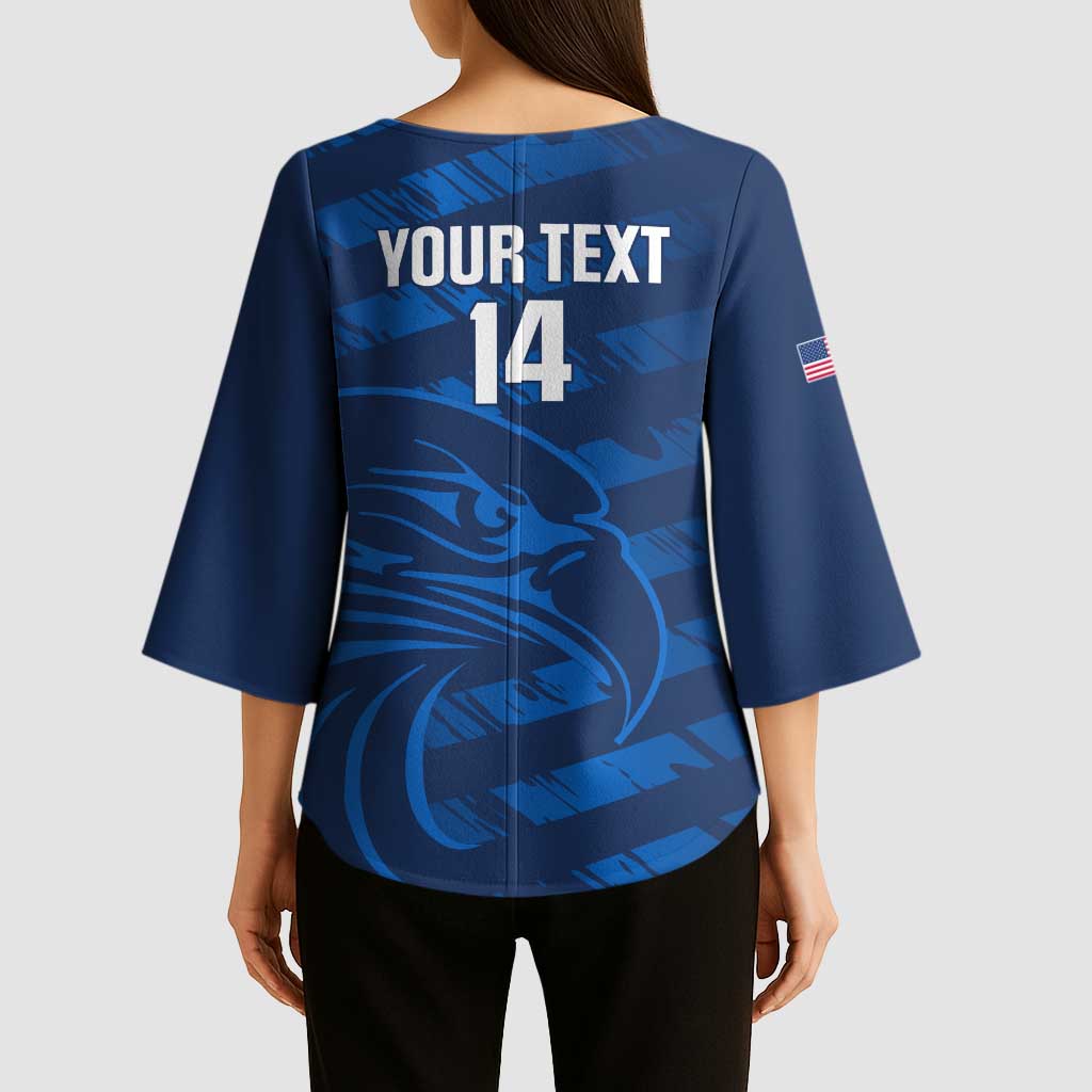 United States Rugby Custom Kimono Sleeve Blouse USA Eagle Go Champions - Wonder Print Shop