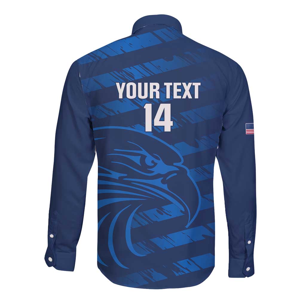 United States Rugby Custom Long Sleeve Button Shirt USA Eagle Go Champions - Wonder Print Shop
