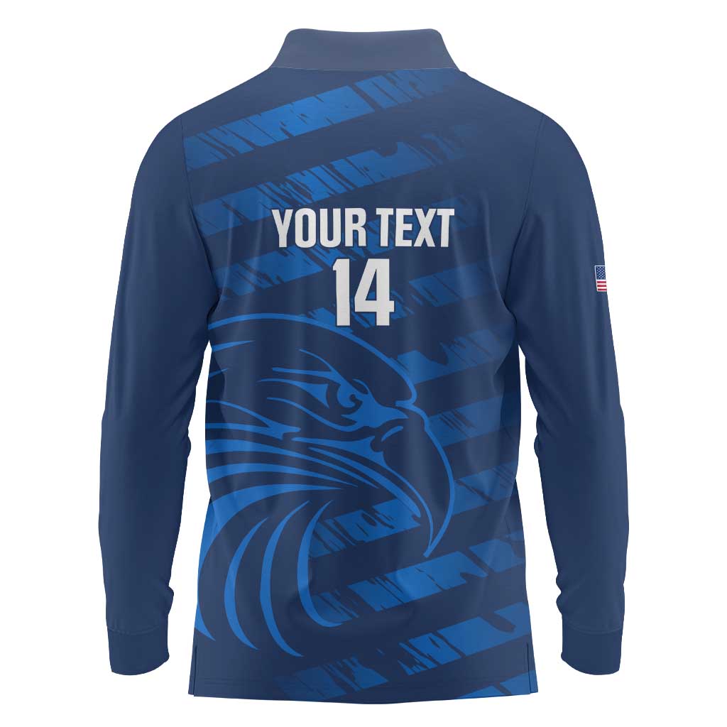 United States Rugby Custom Long Sleeve Polo Shirt USA Eagle Go Champions - Wonder Print Shop