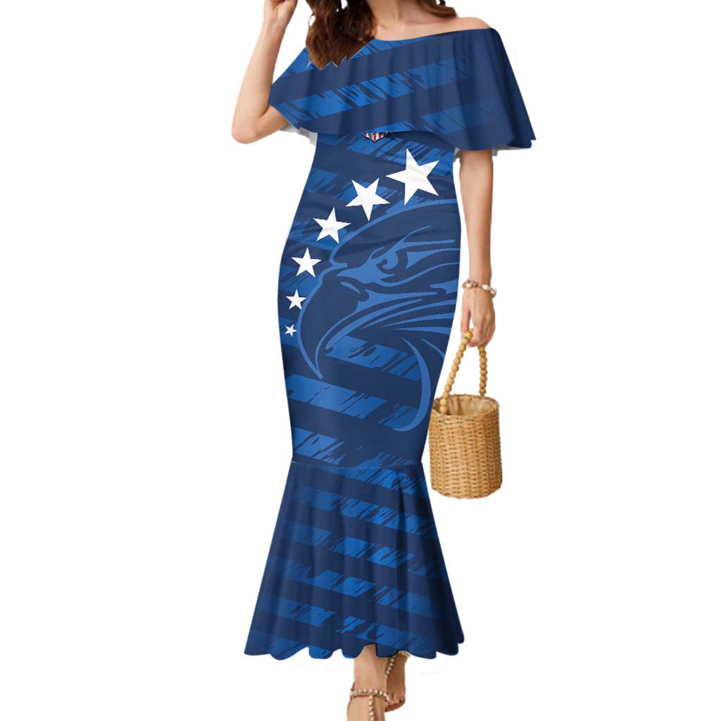 United States Rugby Custom Mermaid Dress USA Eagle Go Champions - Wonder Print Shop