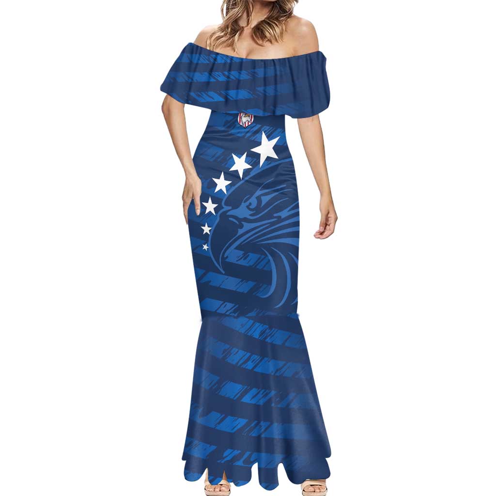 United States Rugby Custom Mermaid Dress USA Eagle Go Champions - Wonder Print Shop