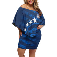 United States Rugby Custom Off Shoulder Short Dress USA Eagle Go Champions - Wonder Print Shop