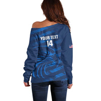 United States Rugby Custom Off Shoulder Sweater USA Eagle Go Champions - Wonder Print Shop