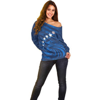 United States Rugby Custom Off Shoulder Sweater USA Eagle Go Champions - Wonder Print Shop