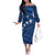United States Rugby Custom Off The Shoulder Long Sleeve Dress USA Eagle Go Champions - Wonder Print Shop