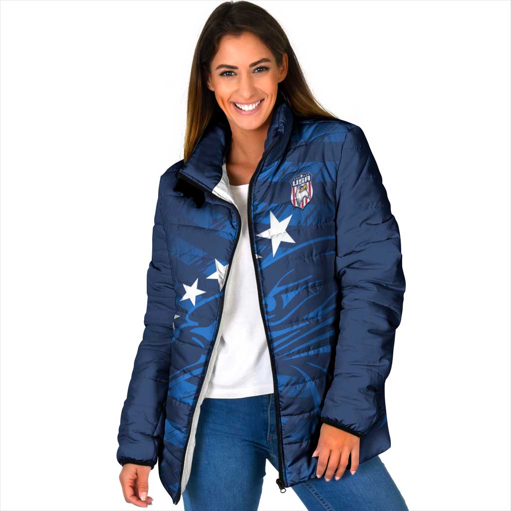 United States Rugby Custom Padded Jacket USA Eagle Go Champions - Wonder Print Shop