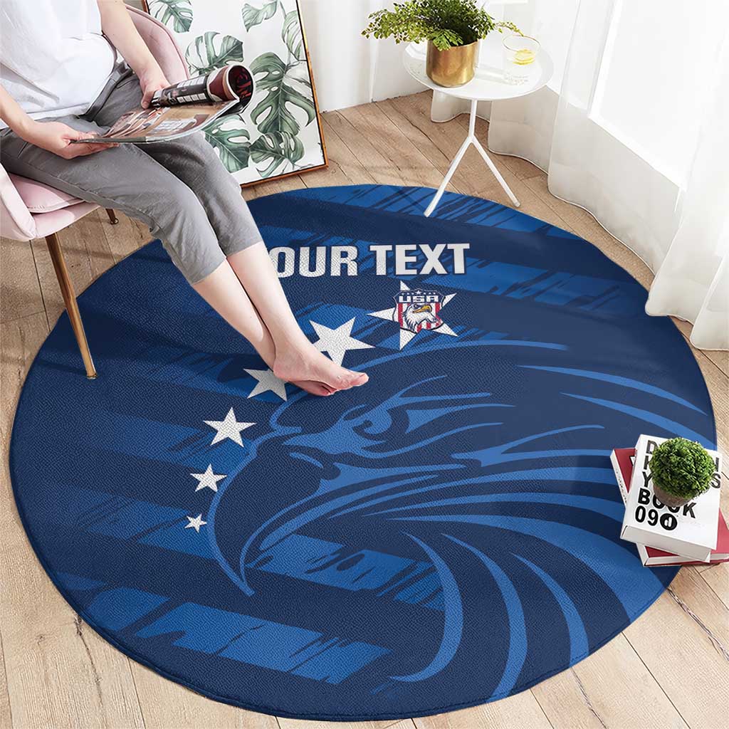 United States Rugby Custom Round Carpet USA Eagle Go Champions - Wonder Print Shop