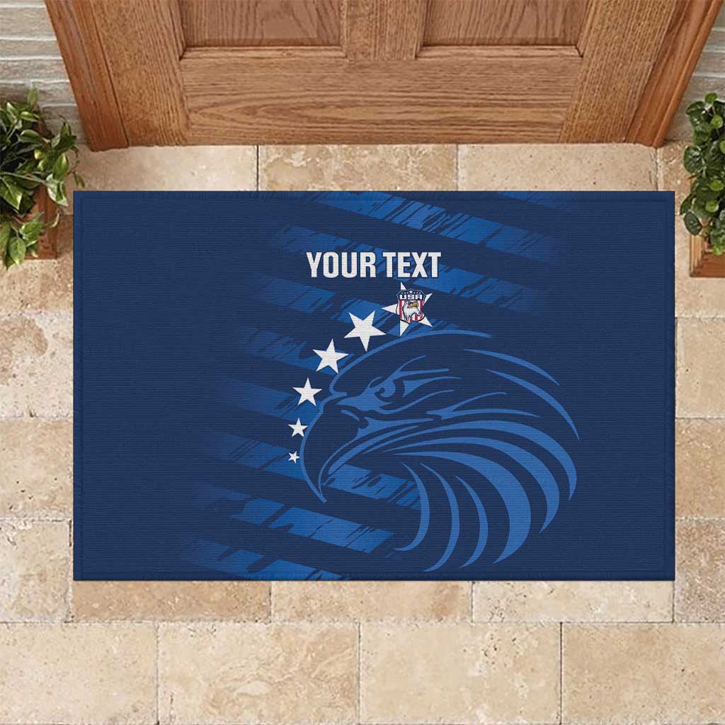 United States Rugby Custom Rubber Doormat USA Eagle Go Champions - Wonder Print Shop