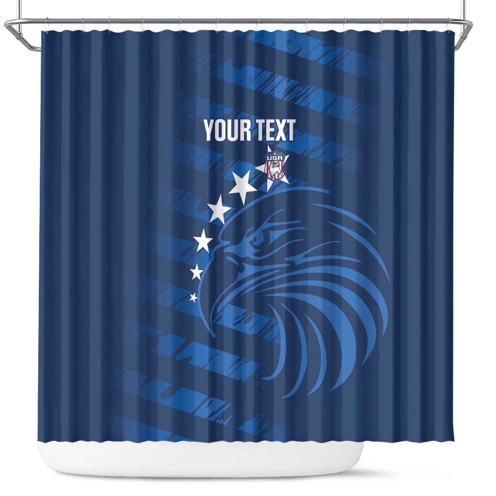 United States Rugby Custom Shower Curtain USA Eagle Go Champions - Wonder Print Shop