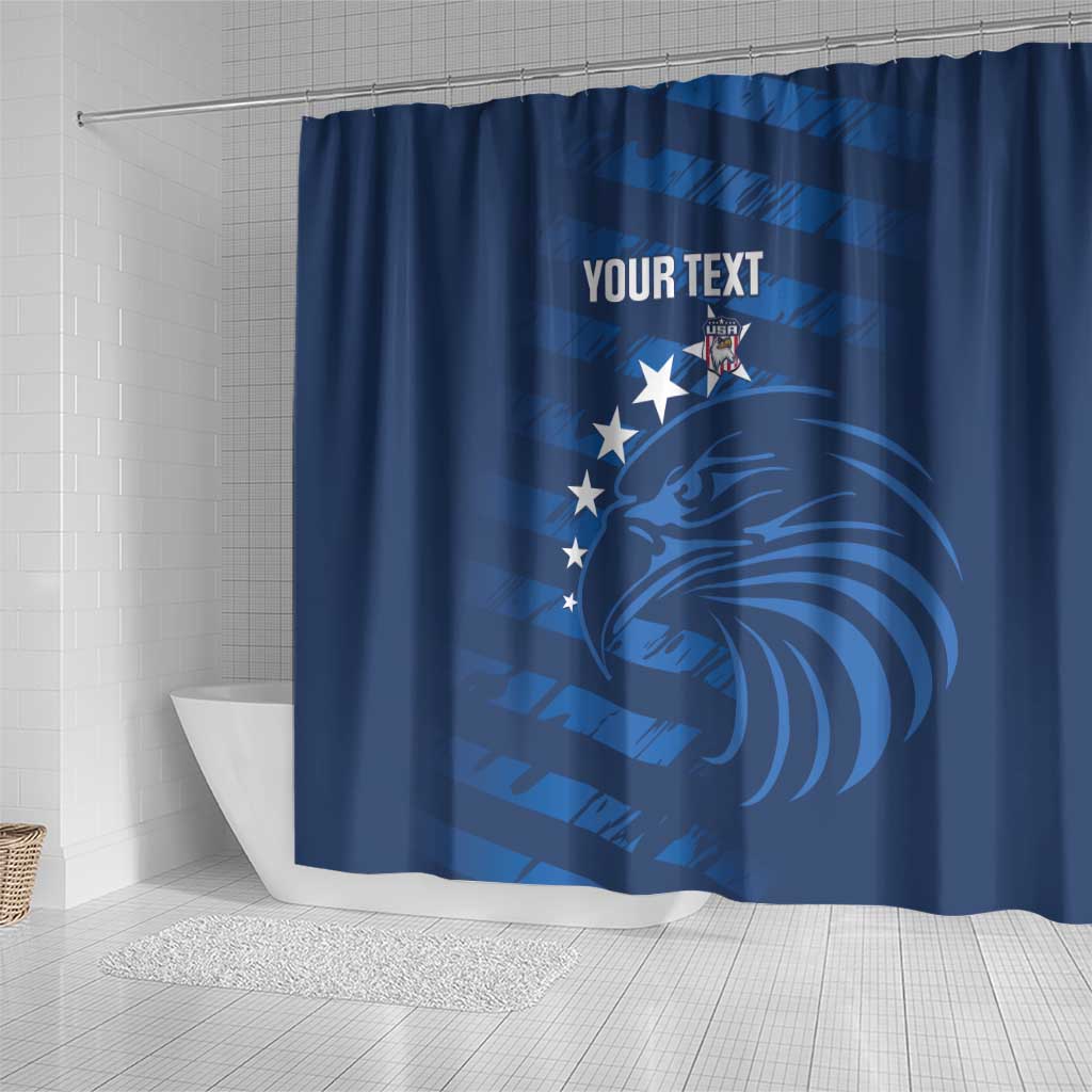 United States Rugby Custom Shower Curtain USA Eagle Go Champions - Wonder Print Shop