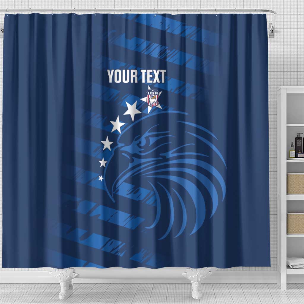 United States Rugby Custom Shower Curtain USA Eagle Go Champions - Wonder Print Shop
