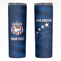 United States Rugby Custom Skinny Tumbler USA Eagle Go Champions - Wonder Print Shop