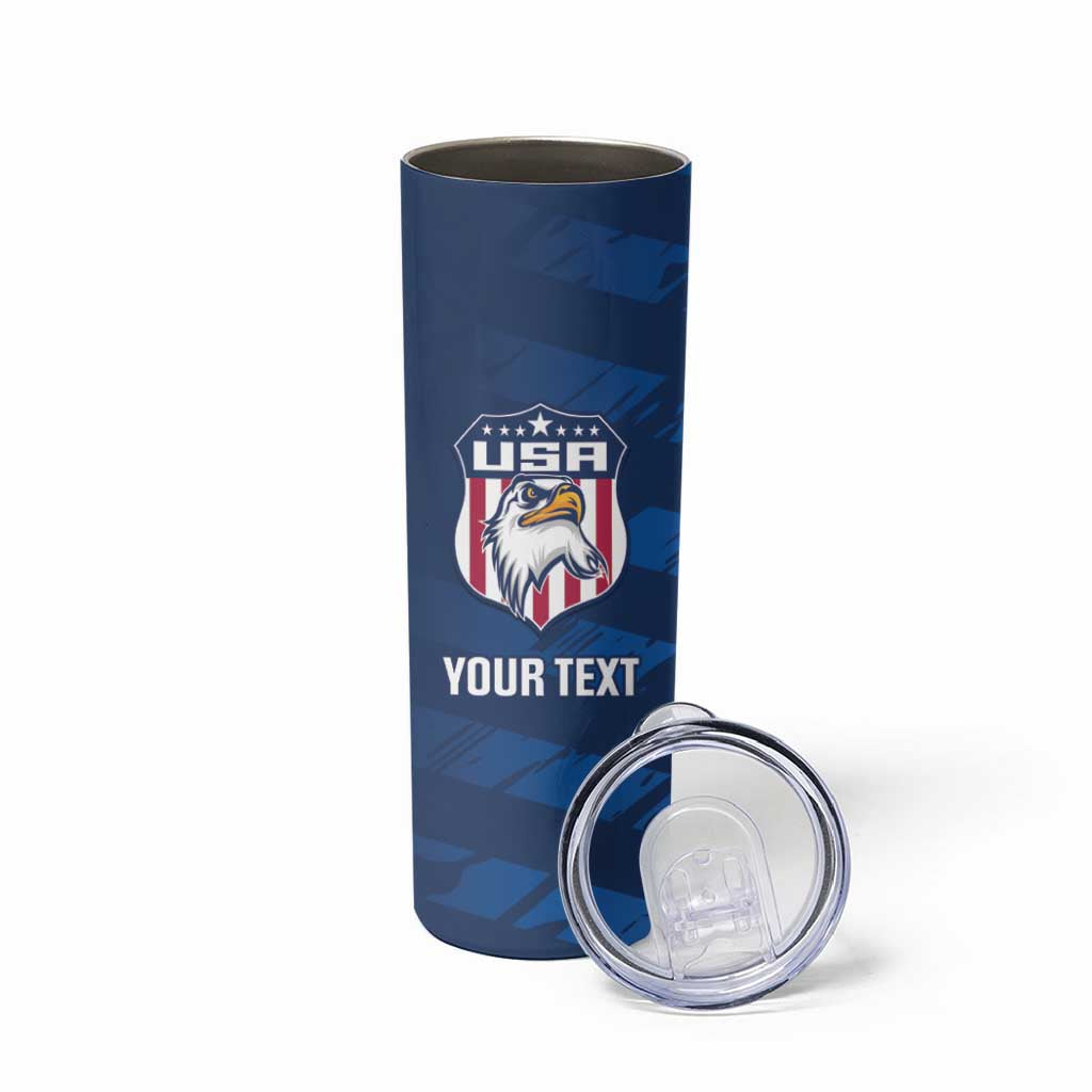 United States Rugby Custom Skinny Tumbler USA Eagle Go Champions - Wonder Print Shop